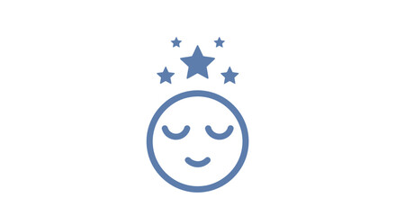 Fototapeta premium A smiling face with stars above.