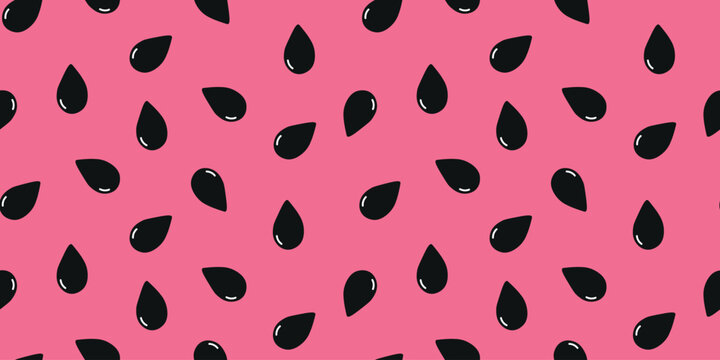 Watermelon seed pattern pink background seamless fruit texture