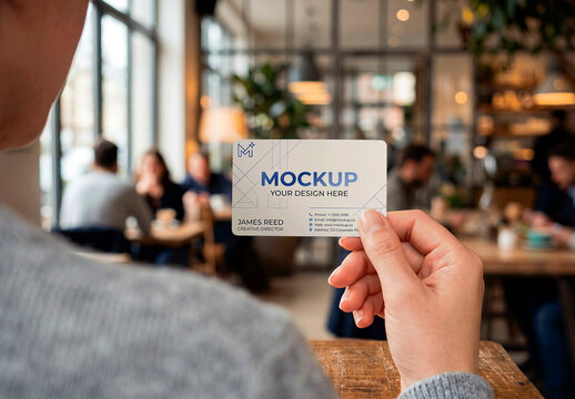 Business Card In Hand Mockup