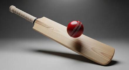 Cricket bat and ball a classic sports still life