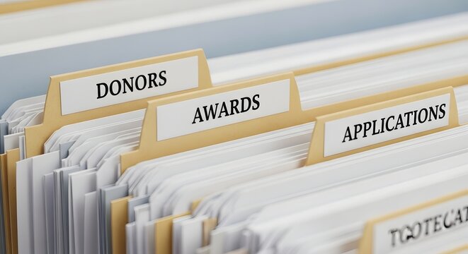 File folders in a filing cabinet for document management concept.