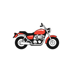 Fototapeta premium Red and black cruiser motorcycle vector illustration