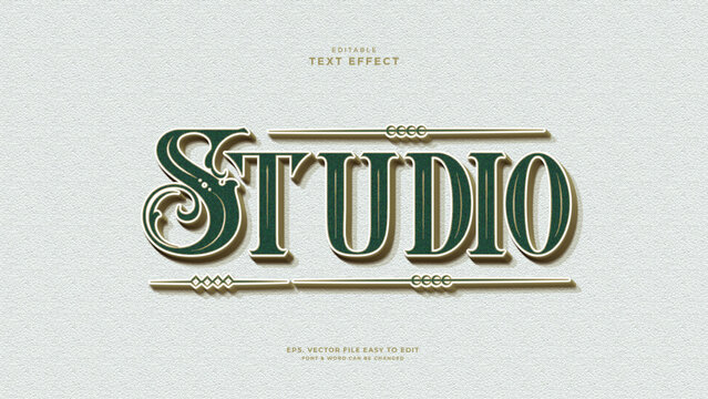 studio victorian editable text effect vintage badge text style
