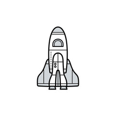 Fototapeta premium Minimalist Space Shuttle Rocket Vector Illustration on White