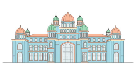 Large Building with Multiple Domes. © Satria
