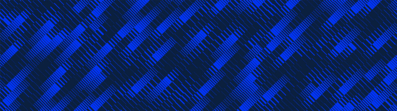 Slanted thin to thick lines vanish backdrop, Oblique stripe halftone gradient texture, Diagonal repeated striped linear gradation pattern, Unique blue vector 3840x1080 banner with transition effect