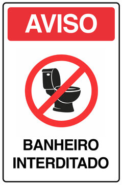 aviso placa sinaliza&ccedil;&atilde;o banheiro interditado