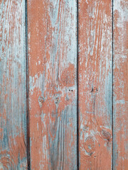 Obraz premium Weathered painted wooden boards texture rustic vintage turquoise wood plank surface close up