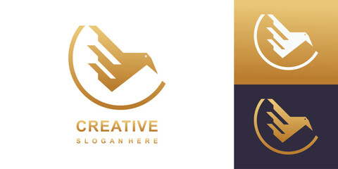 abstract bird logo with concept technology © Syifah