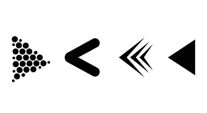 Versatile collection of sleek vector arrow icons for intuitive user interface design and seamless web navigation, showcasing diverse stylized left-pointing back symbols