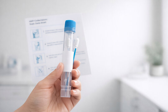 Photorealistic clinic consultation: clinician discussing cervical cancer screening schedule with patient, tablet showing simple timeline graphic, minimal English heading &ldquo;Screening Schedule&rdquo;