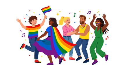 Fototapeta premium Diverse People Celebrating Pride.