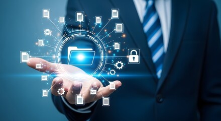 Fototapeta premium Understanding data management solutions for business security and cloud data storage needs today