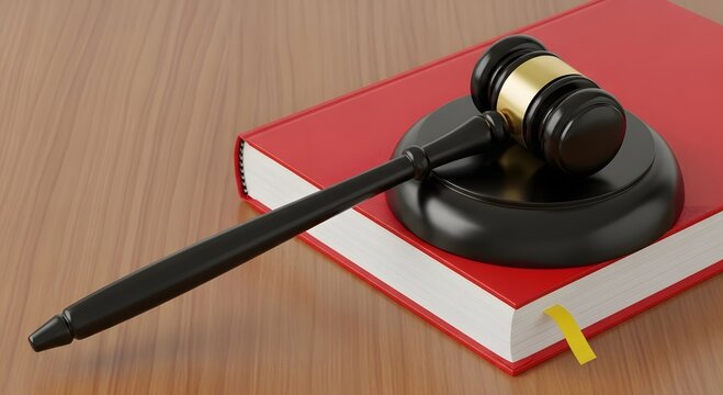 Understanding law and justice system: gavel and law book for legal professionals and students