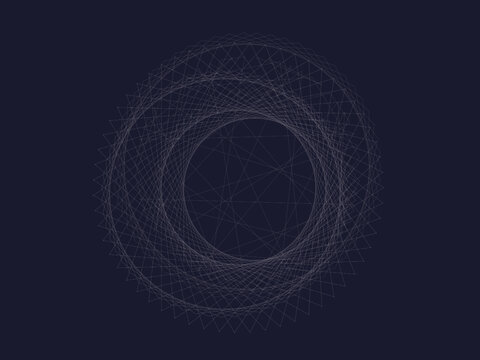 String Art Geometric Pattern Nail Thread Line Design