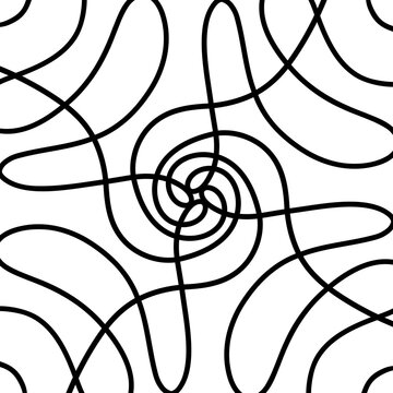 Ligne abstraite noire fluide sur fond blanc design vectoriel