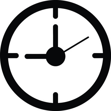 Clock face showing time nine oclock for deadline and schedule vector.