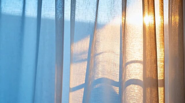 Sunlight through sheer curtains
