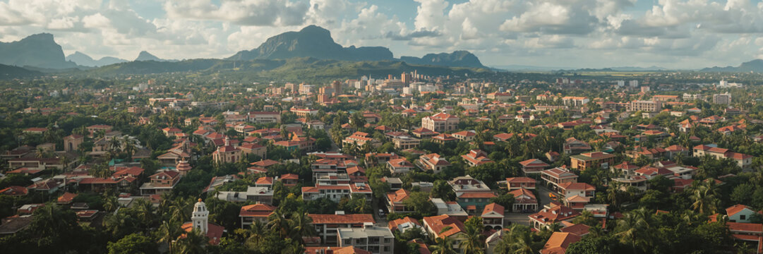 The stunning city of Antananarivo, the capital of Madagascar, is on a sunny day.