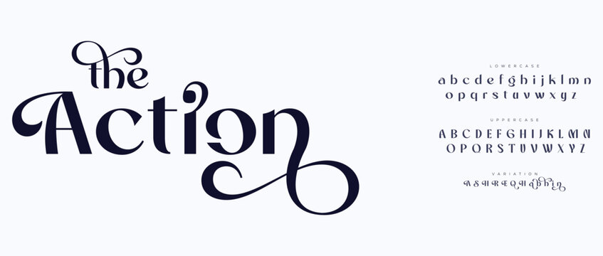 The Action Script Font Alphabet Letters