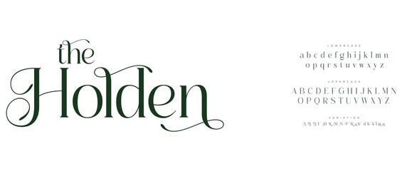 Fototapeta premium The Holden elegant green typography font design