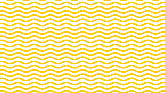 Bright yellow wavy lines create a repeating pattern on a white background