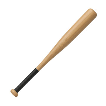Natural wooden baseball bat with black handle, classic durable sports equipment for practice, training sessions, school games and casual backyard fun


