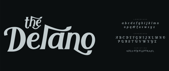 Obraz premium The Delano Font and Typography Design Elements