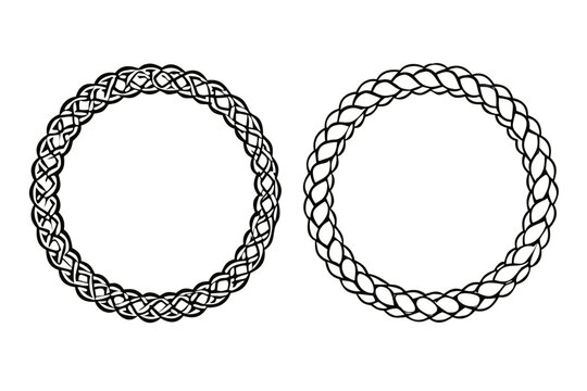 Two interwoven oval frames against a stark black background