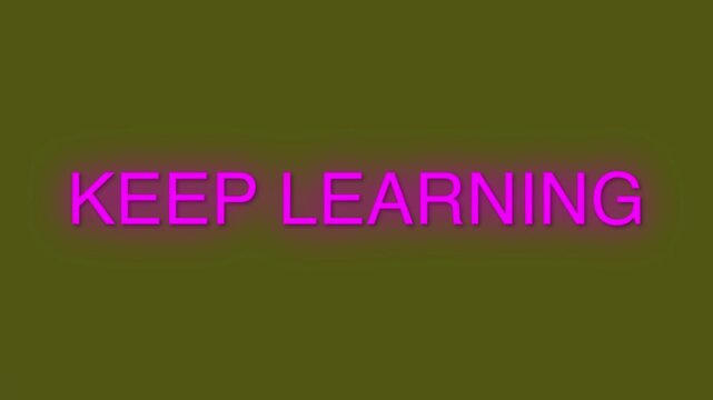 Motivational green screen keep learning text animation loop education growth success