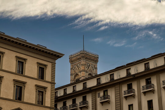 Giottos Tower on an Overcast Day, Mediterranean Architecture