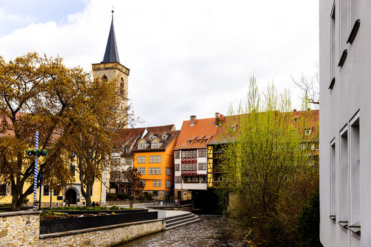 the historic kraemer bridge of erfurt germany