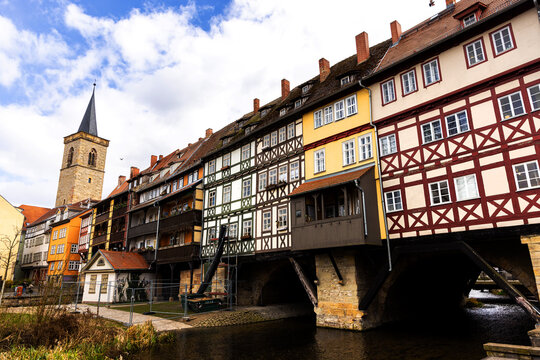 the historic kraemer bridge of erfurt germany