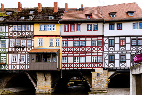 the historic kraemer bridge of erfurt germany