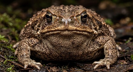 Obraz premium Cururu toad facing forward against a white background