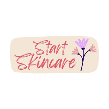 Start Skin Care Concept Illustration &ndash; Beauty Routine, Skincare Label, Self Care Wellness Design