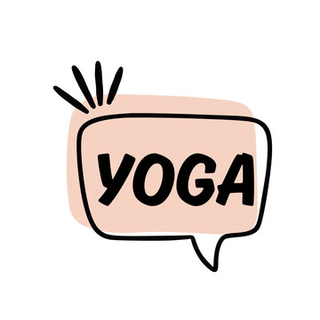 Yoga Speech Bubble Illustration &ndash; Meditation, Wellness, Fitness Mindfulness Concept Design
