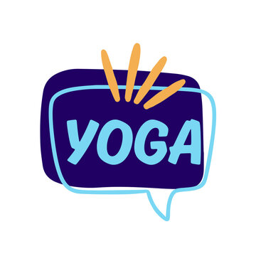 Yoga Speech Bubble Illustration &ndash; Meditation, Wellness, Fitness Mindfulness Concept Design