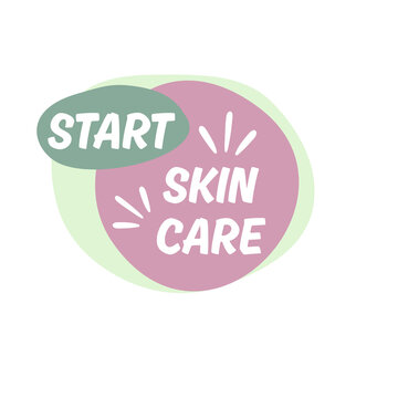 Start Skin Care Concept Illustration &ndash; Beauty Routine, Skincare Label, Self Care Wellness Design