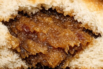 Fototapeta premium Close-up of authentic chinese mooncake with rich, savory filling and flaky pastry