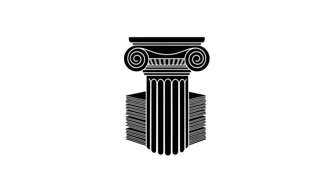 Black and white illustration of ancient Greek column.