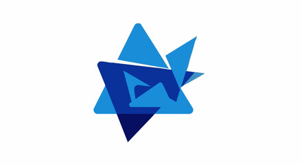Fototapeta premium Geometric shapes forming a star on a white background