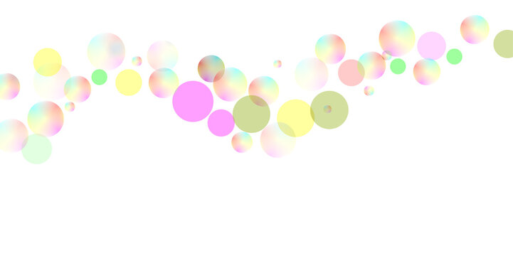 Colorful gradient bubble circles abstract floating spheres transparent PNG decorative elements