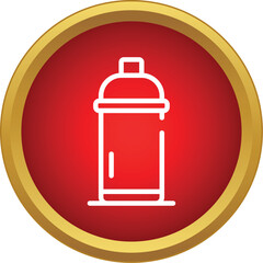 Obraz premium Aerosol spray can outline appearing on a red circle with a golden border