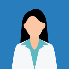 A woman doctor avatar character. Female doctor profile portrait illustration. © Tassya