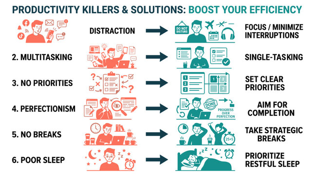 Productivity Killers and Solutions: Boost Your Efficiency with These Tips