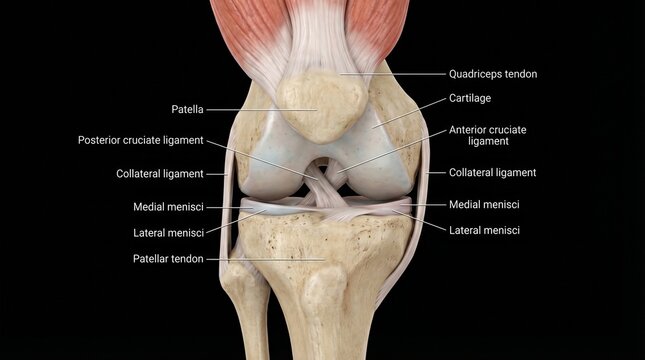 Realistic 3D Medical Animation of Human Knee Joint - Orthopedics and Ligaments - 4K