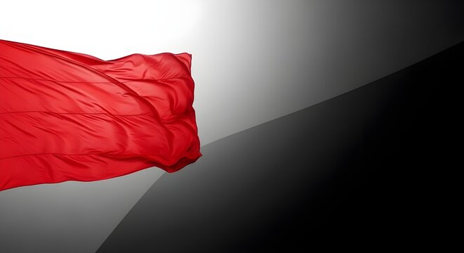 Dramatic red fabric wave a study in light shadow and texture