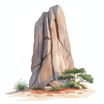 Zuma Rock. Zuma Rock hand drawn watercolor illustration on white background