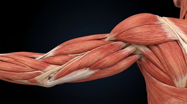 Realistic Human Arm Muscles Biceps and Triceps Anatomy